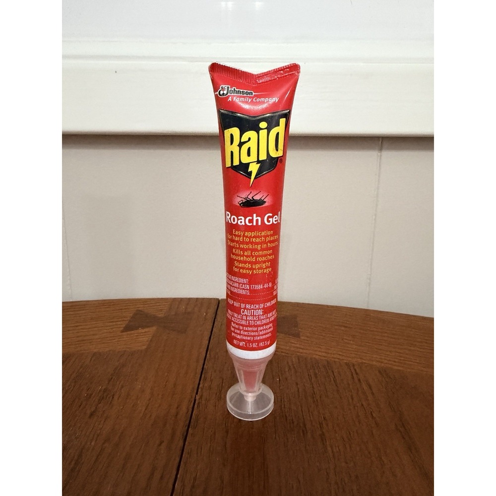 1 Raid Roach Gel 1.5oz (42.5g) Defense System Prevent Bugs Pest New Discontinued